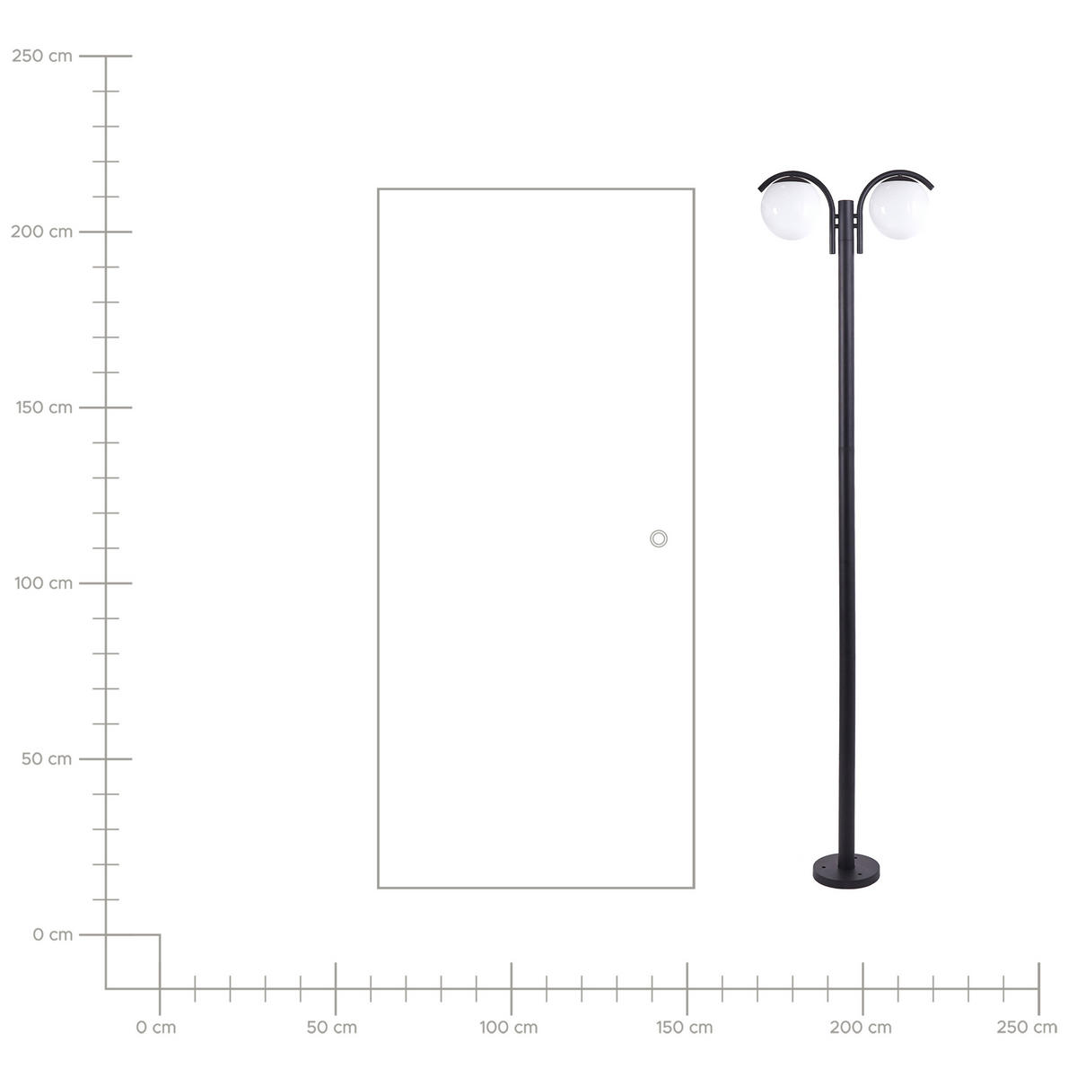 AUSSENLATERNE Schwarz Kulsi - Schwarz, Metall (20/50/205cm) - Beliani