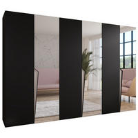 DREHTÜRENSCHRANK 202/300/52 6-türig - Beige/Schwarz, Holz/Metall (300/202/52cm) - Abiks Möbel