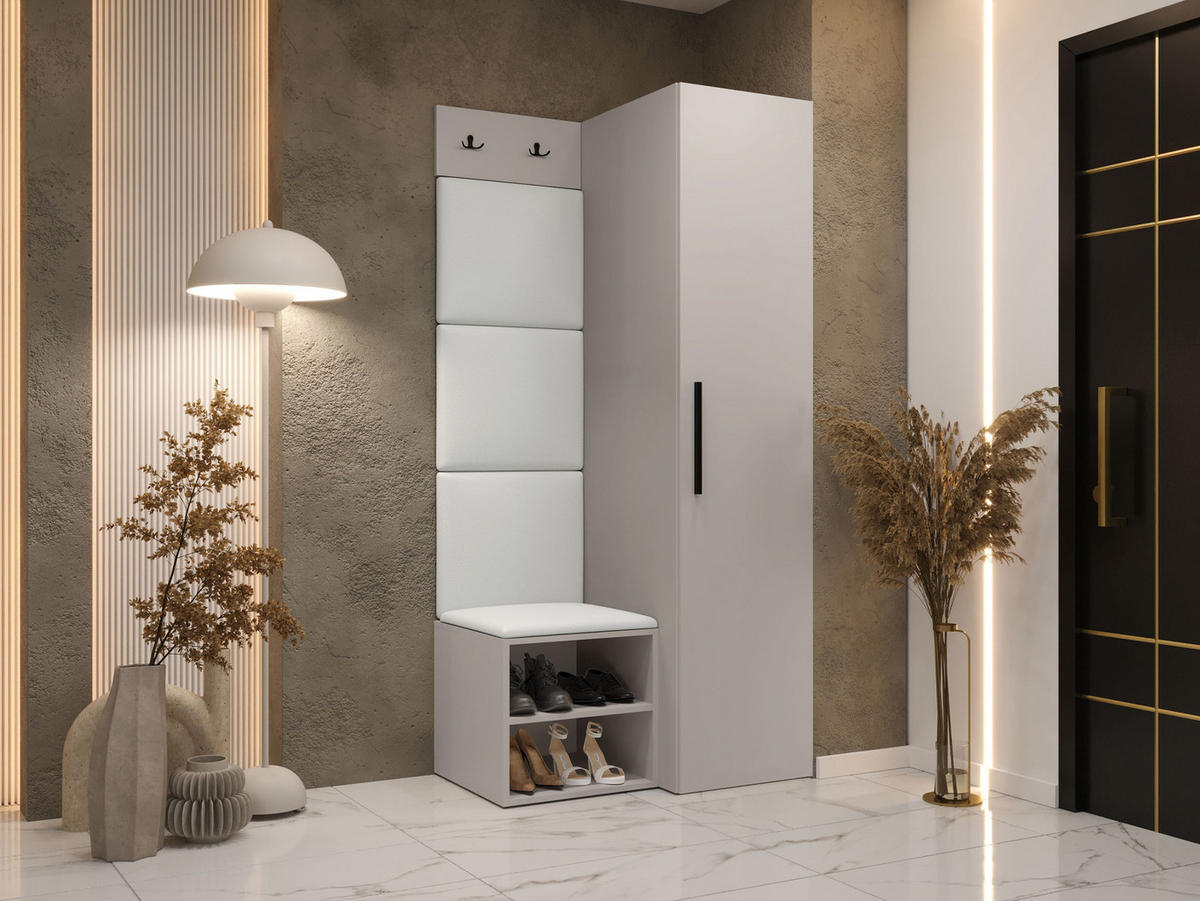 GARDEROBEN-SET Medi III - Kaschmir/Schwarz, Holzwerkstoff/Kunststoff (40/191/50cm) - MIRJAN24