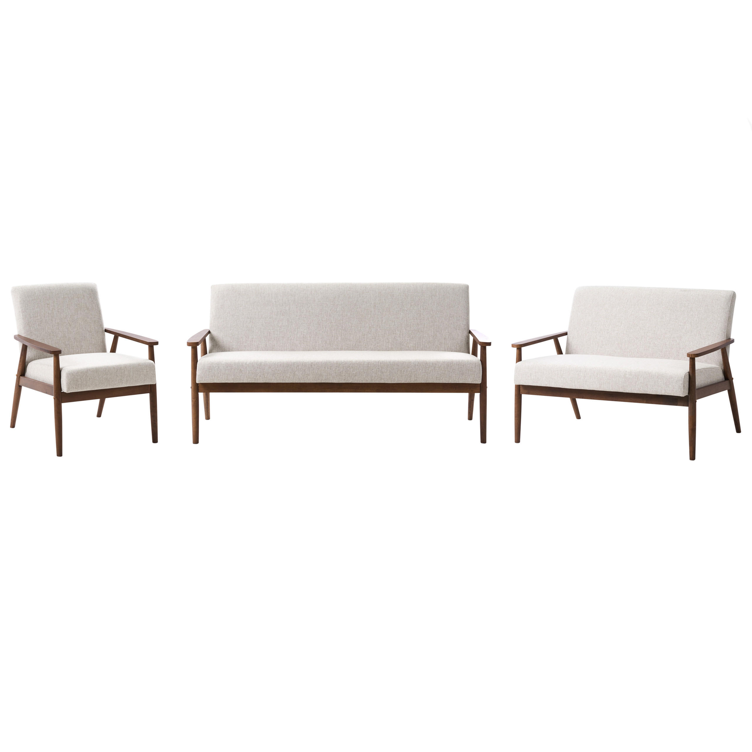 SOFA-SET 6-Sitzer Stoff Dunkelbraun/Grau Esrum - Braun/Grau, Textil (151/79/72cm) - Beliani
