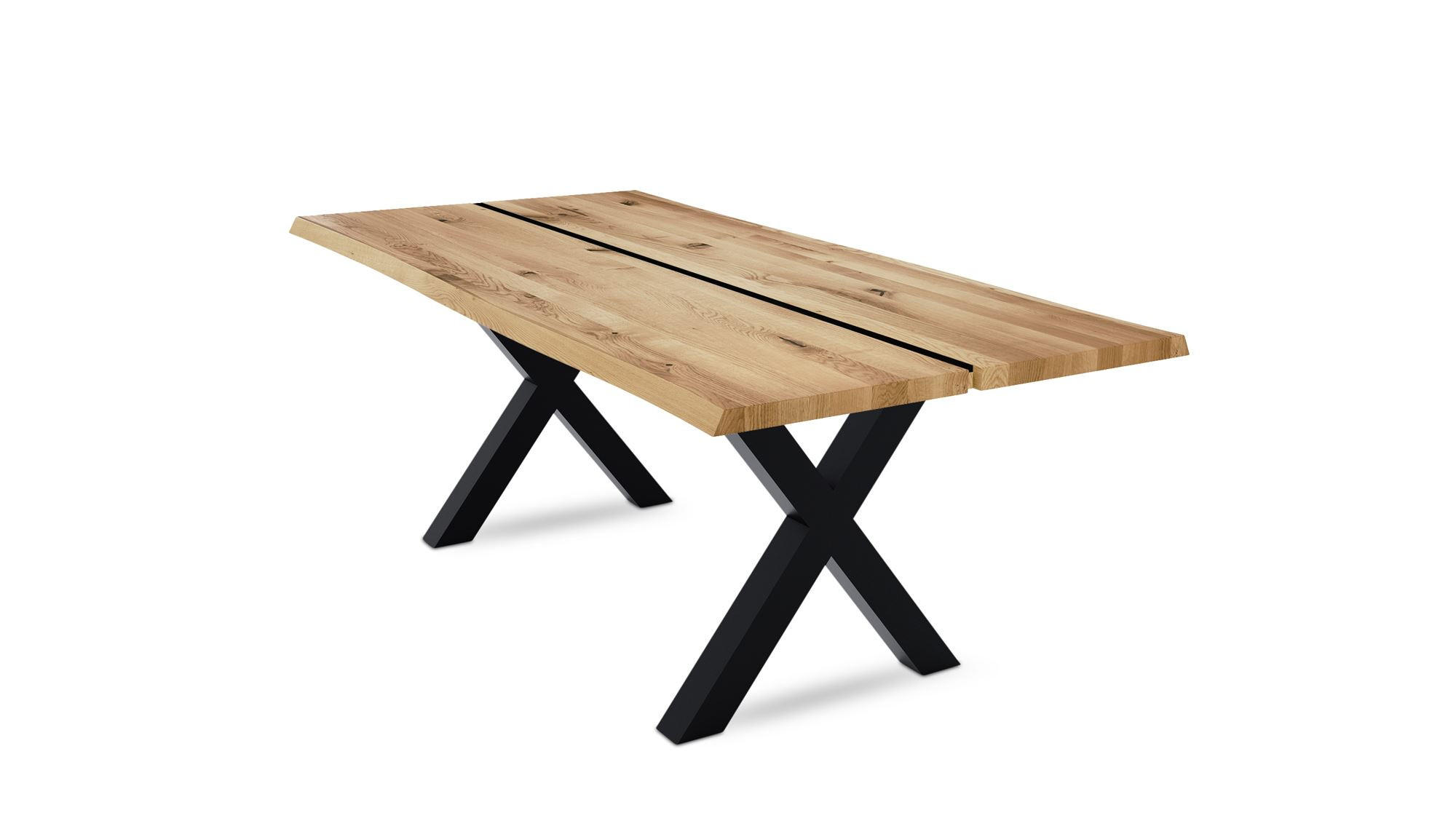 BAUMKANTENTISCH Dannie 3 220x79x100 Massivholztisch Wildeiche geölt - Wildeiche, Holz (220/79/100cm) - 58aufmkessel