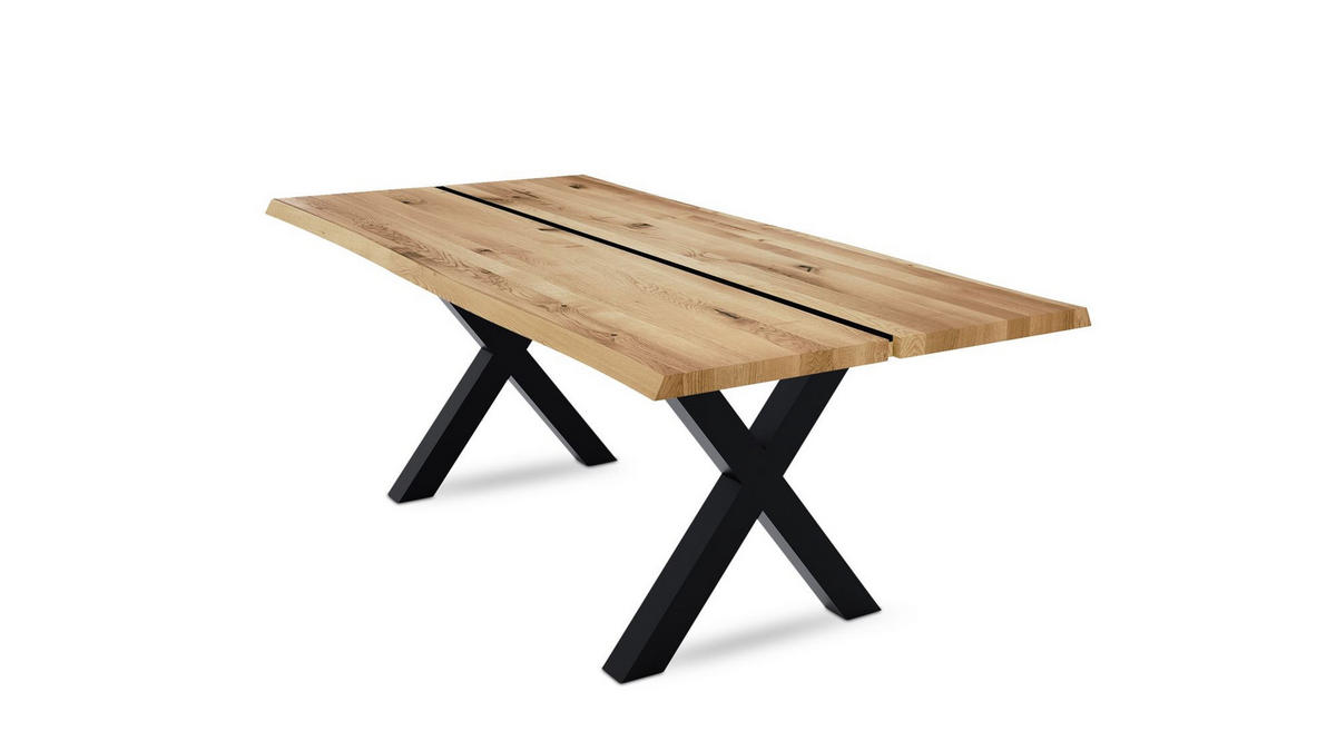 BAUMKANTENTISCH Dannie 3 180x79x90 Massivholztisch Wildeiche geölt - Wildeiche, Holz (180/79/90cm) - 58aufmkessel