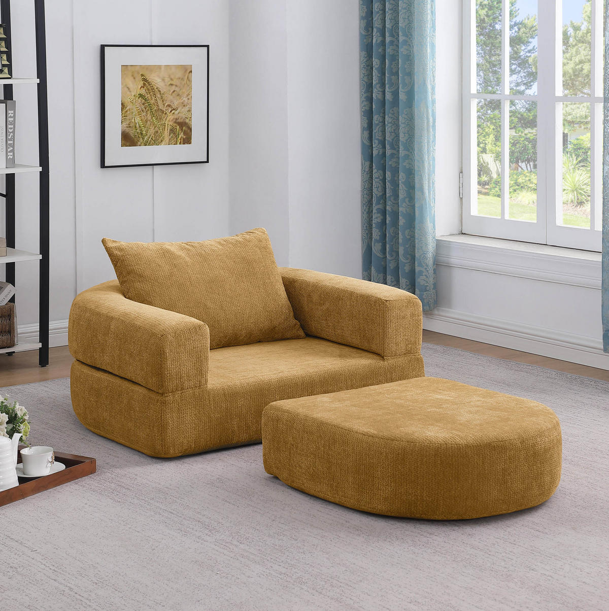 SOFA in Gelb aus Chenille, komfortabel und flexibel kombinierbar - Gelb, Textil (90/41/101cm) - Flora Grace