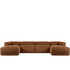 PANORAMA-ECKSOFA BUFFO 7/8 Sitzer mit extrem weicher Sitzfläche, Kordstoff, ore - Orange, Textil (424/73/180cm) - KONSIMO®