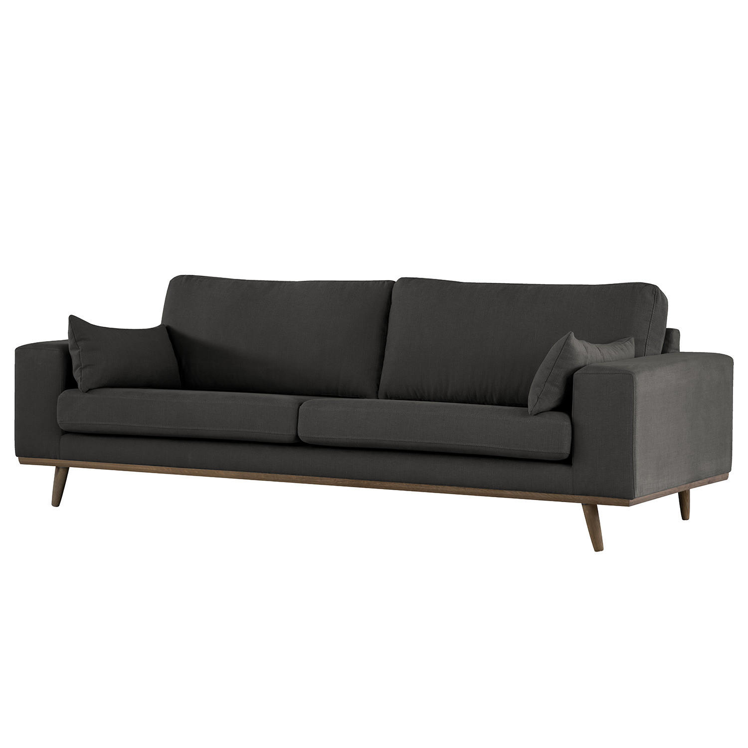 3-SITZER SOFA - Anthrazit, Naturmaterialien (237/81/88cm) - home24