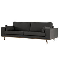 3-SITZER SOFA - Anthrazit, Naturmaterialien (237/81/88cm) - home24