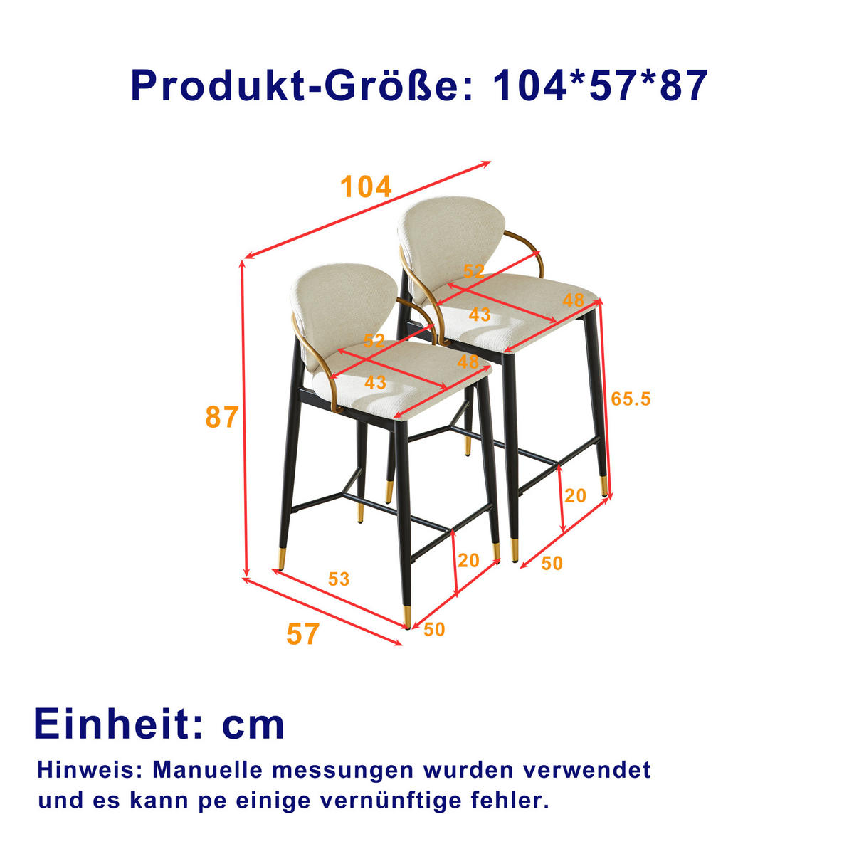 BARHOCKER-SET 2-teilig, beige, aus Chenille mit Rückenlehne und Höhenverstellung - Beige, Textil (52/87/57cm) - MIVRAY
