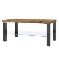 WOHNZIMMERTISCH 90 x 45 cm, Schwarz / Wotan Eiche - Schwarz/Braun, Holz (45/43.5/90cm) - B BELINI GROUP