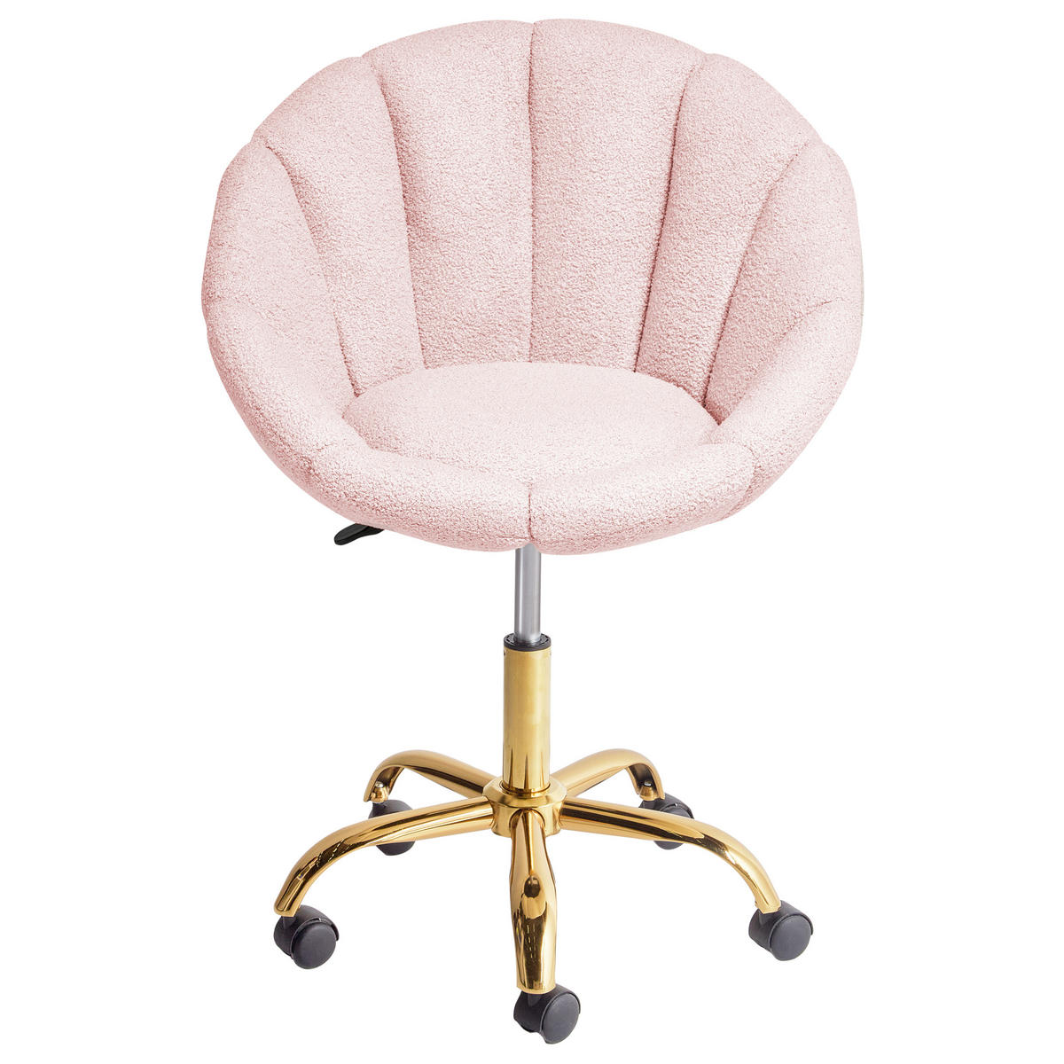 SCHREIBTISCHSTUHL Rosa Annabelle - Pink/Goldfarben, Textil (66/81/39cm) - Beliani