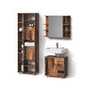 BADMÖBEL-SET Eisak Eiche rustikal 3 Teile, mit Unterschrank 60 cm - Wildeiche, Holzwerkstoff (60/60/33cm) - Livinity®