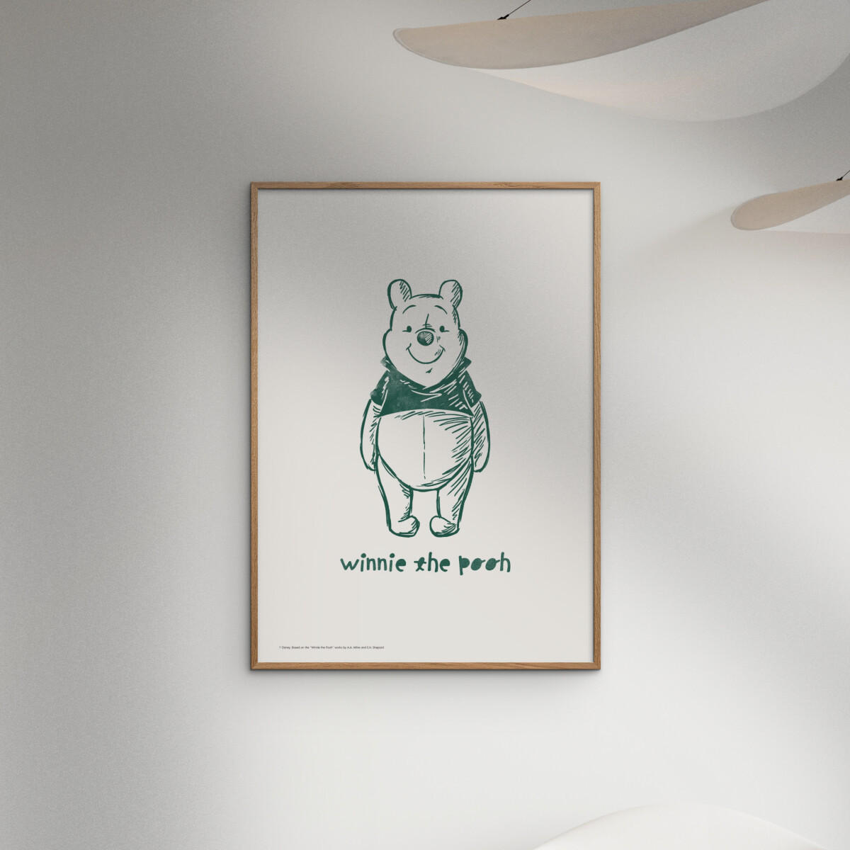 POSTER mit Rahmen Disney - Disney's Winnie the Pooh Standing Smile - Eichefarben/Beige, Holz/Papier (30/40cm) - Poster&Frame