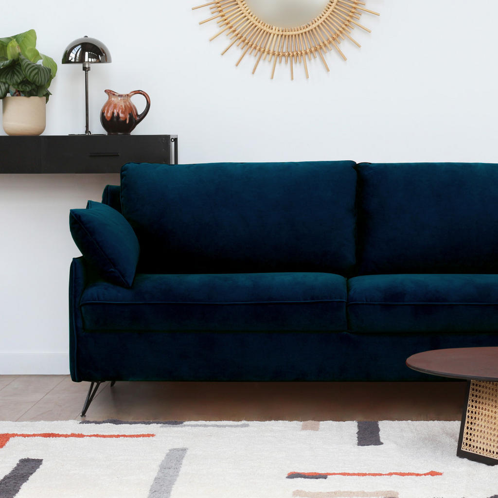 Thumbnail - Drawer Bettsofa, Dunkelblau, Textil, 192x87x98 cm, Wohnzimmer, Sofas & Couches, Schlafsofas