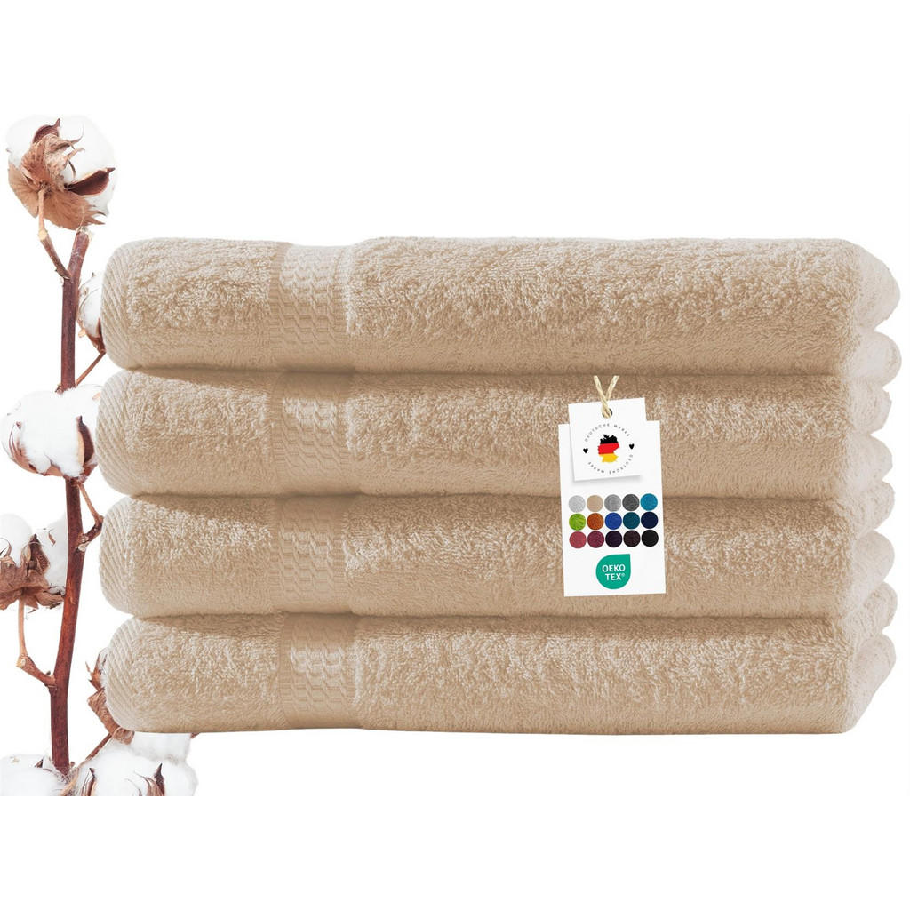 Thumbnail - Carpe Sonno Duschtuch, Beige, Textil, Uni, Rechteckig, 70x140 cm, Oeko-Tex® Standard 100, Badtextilien, Duschtücher