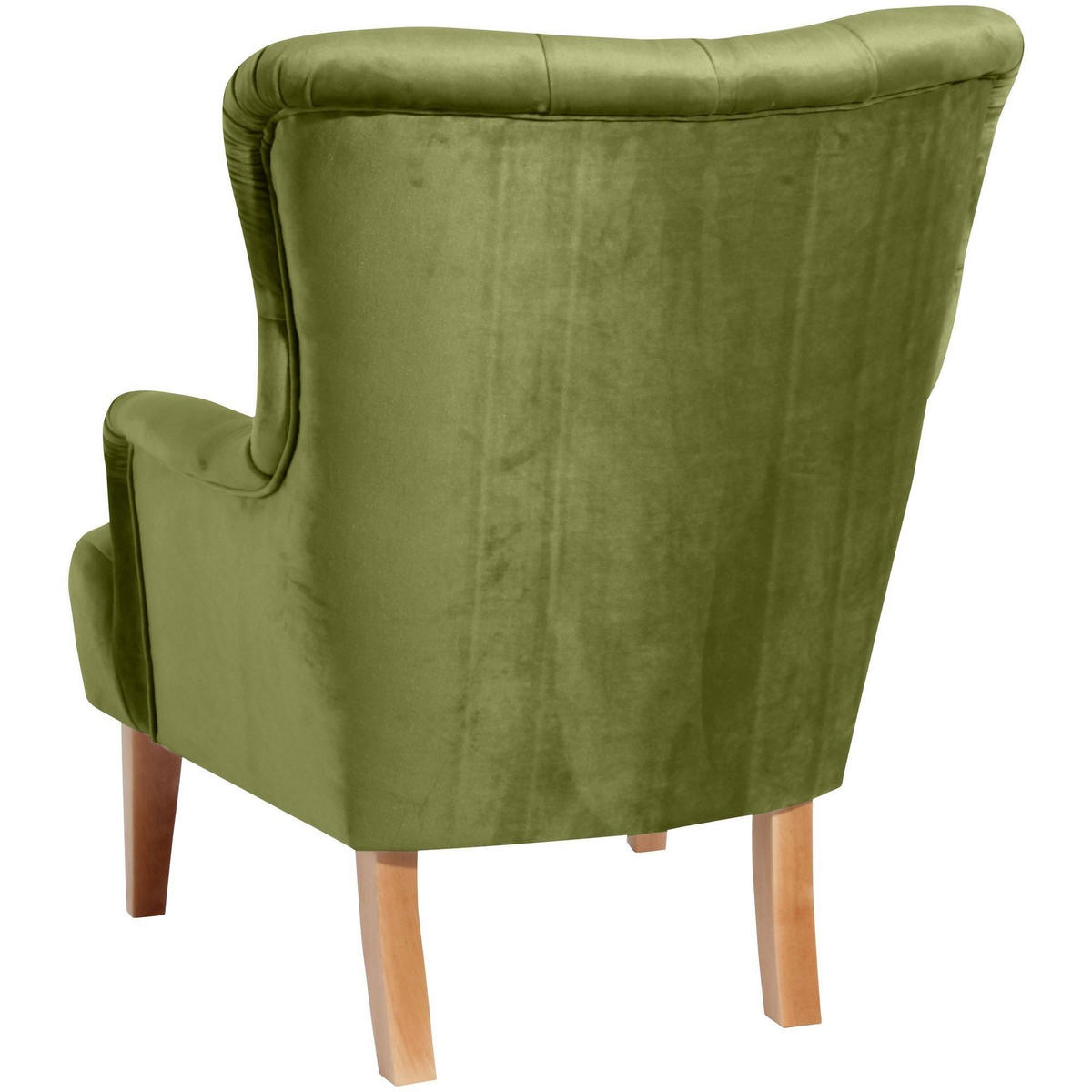 SESSEL Kaiya Bezug Samtvelours Buche natur / oliv - Grün, Kunststoff (71/97/82cm) - 58aufmkessel