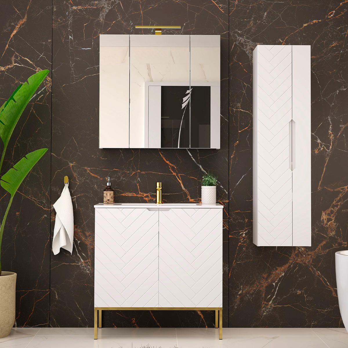 UMIVAONIK 80cm Daria Bijeli - bijela, drvni materijal (80/82/45.8cm) - Petits-meubles
