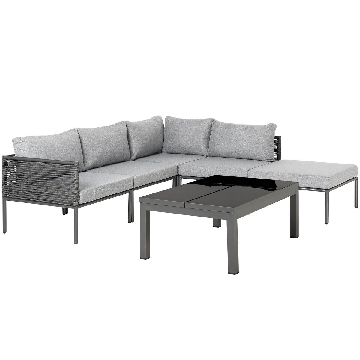 LOUNGE-SET 6-Sitzer grau Forano - Grau, Metall - Beliani