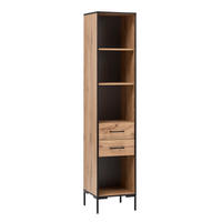 HOCHSCHRANK Panda 195x40x40 cm 4 Fächern & 2 Schubladen Eiche - Eichefarben, Holz (40/195/40cm) - PROREGAL