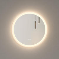 BADSPIEGEL mit Beleuchtung 3 Lichtfarben einstellbar beschlagfrei ф60 cm - Weiß, Glas (60/3.5/60cm) - EMKE