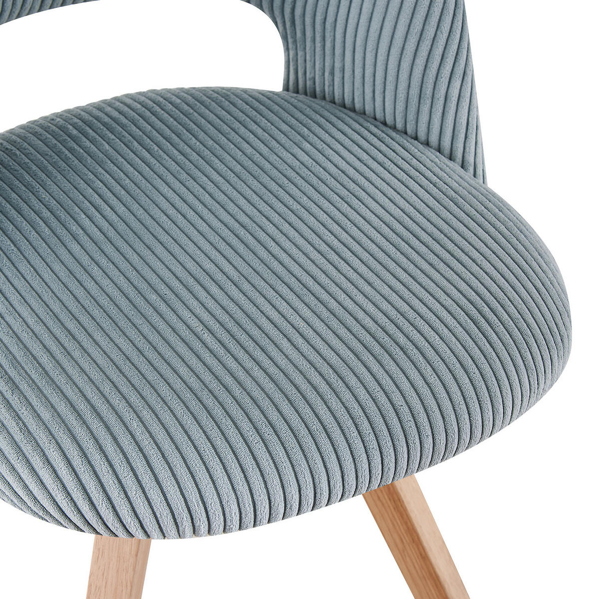 STUHL MARY Blau 2 Stück - Blau, Eichenholz/Textil (53/81/59cm) - B&D Home