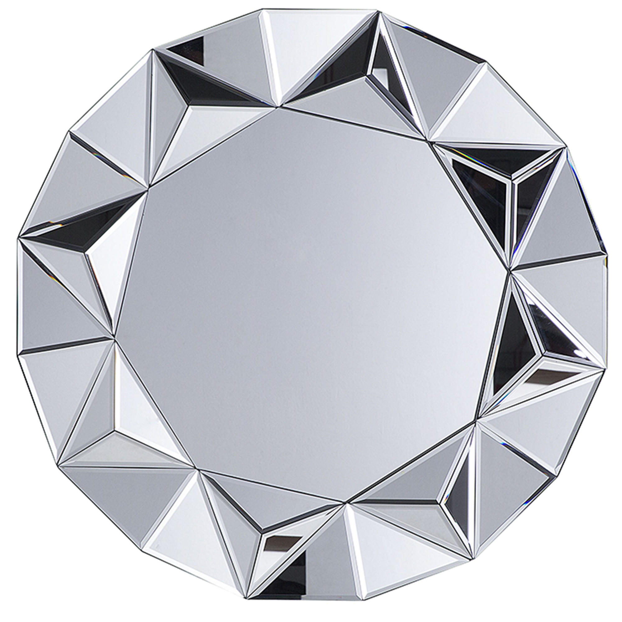 OGLINDĂ DE PERETE argintie Diamantform 70 cm Habay