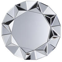 WANDSPIEGEL silber Diamantform 70 cm Habay - Silberfarben, Holzwerkstoff (70/70/3cm) - Beliani