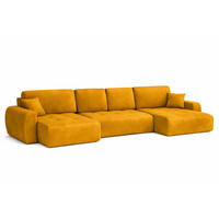 ECKSOFA Mit Schlaffunktion Und Bettkasten U-Form Ivo U, Veloursstoff Salvador, Gelb - Gelb, Holz (342/142cm) - Kaiser Möbel