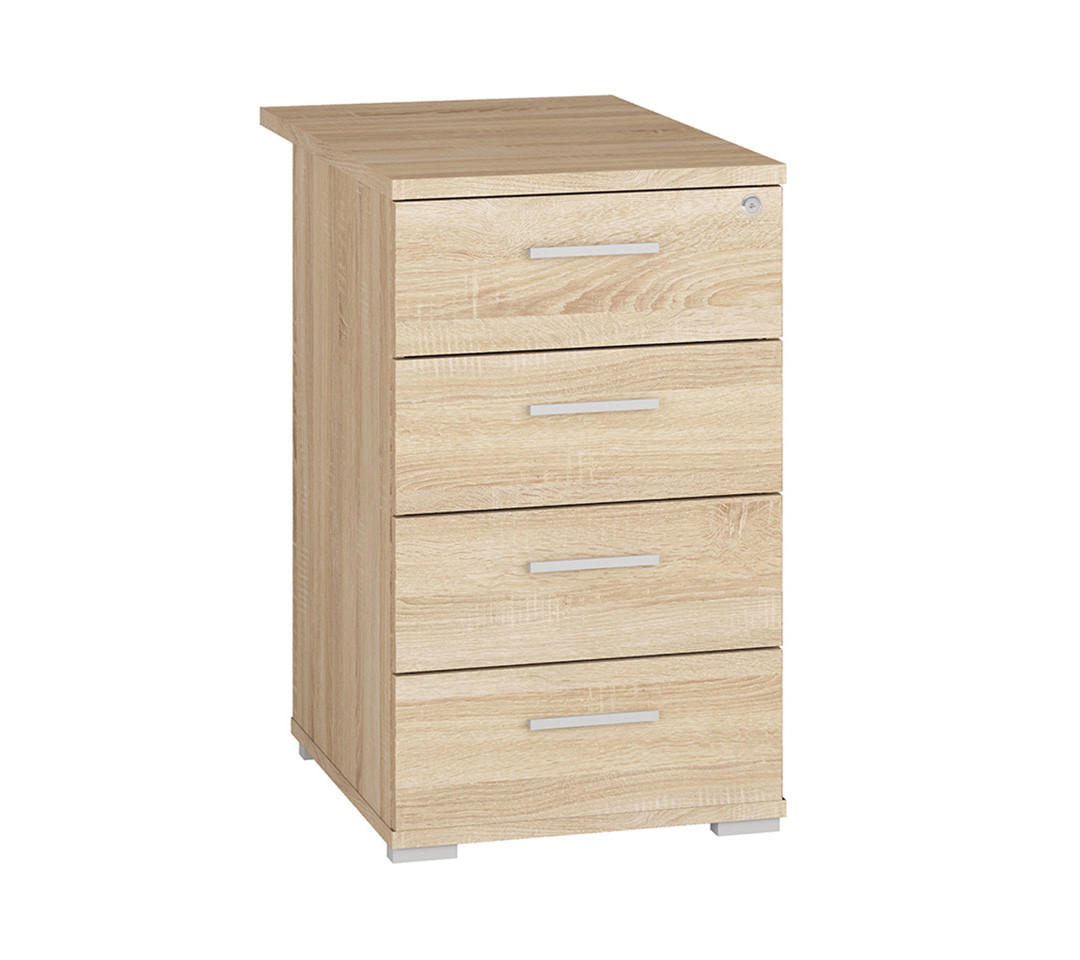 SCHUBLADENCONTAINER Optimal Sonoma Eiche hell 46 / 68 / 76cm - Braun, Holz/Holzwerkstoff (46/68/76cm) - Feldmann-Wohnen