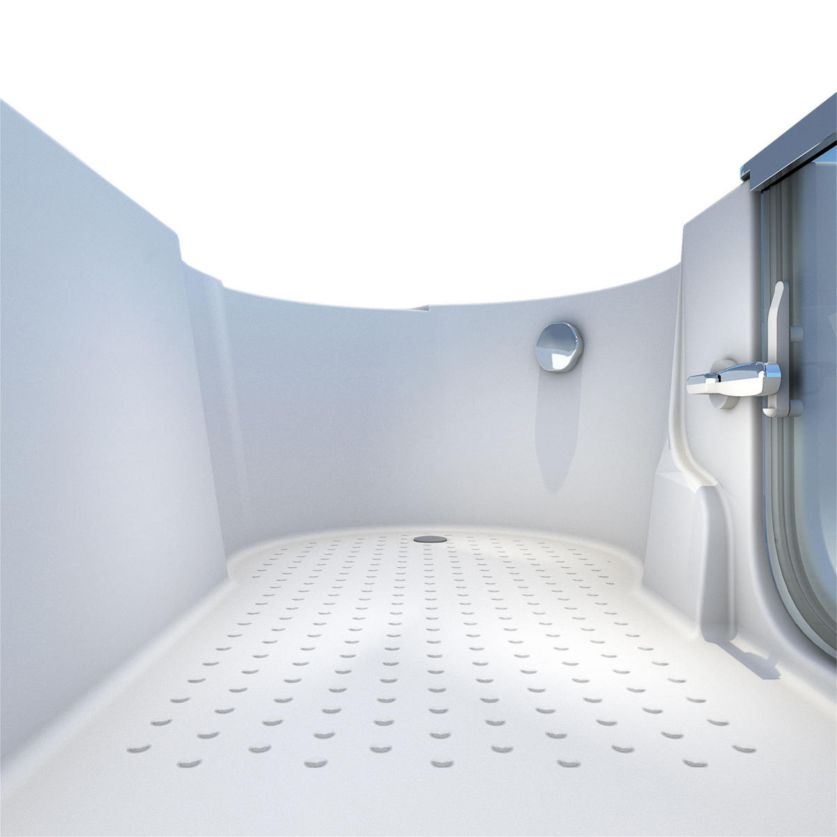 SENIORENBADEWANNE mit Tür S12-L 170x85cm - Weiß, Glas/Kunststoff (85/60/170cm) - AcquaVapore by Sandra Jentho