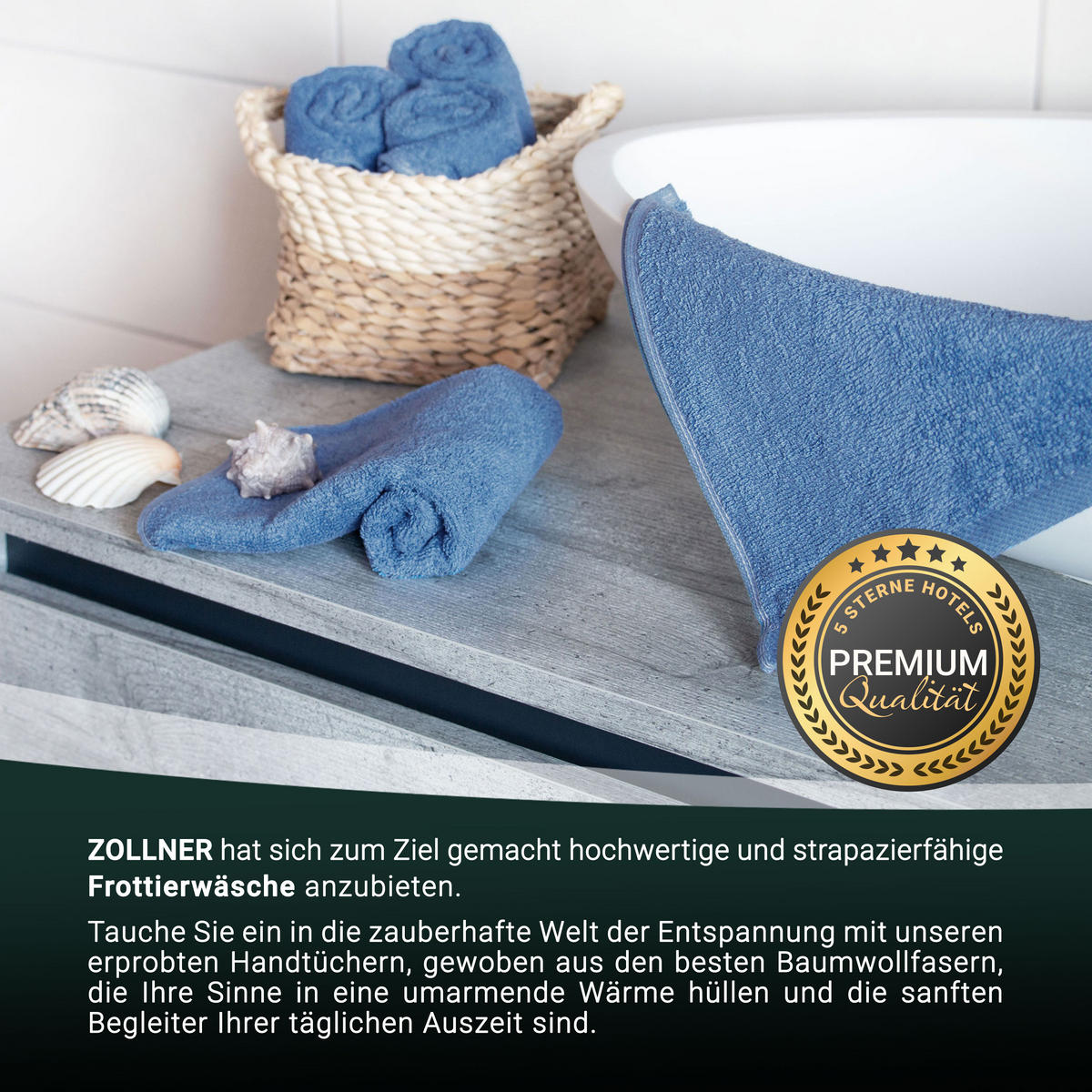 GÄSTETÜCHER, 10er-Set, 30x50 cm, 100% Baumwolle, Blau - Dunkelblau, Textil (30/50cm) - Zollner