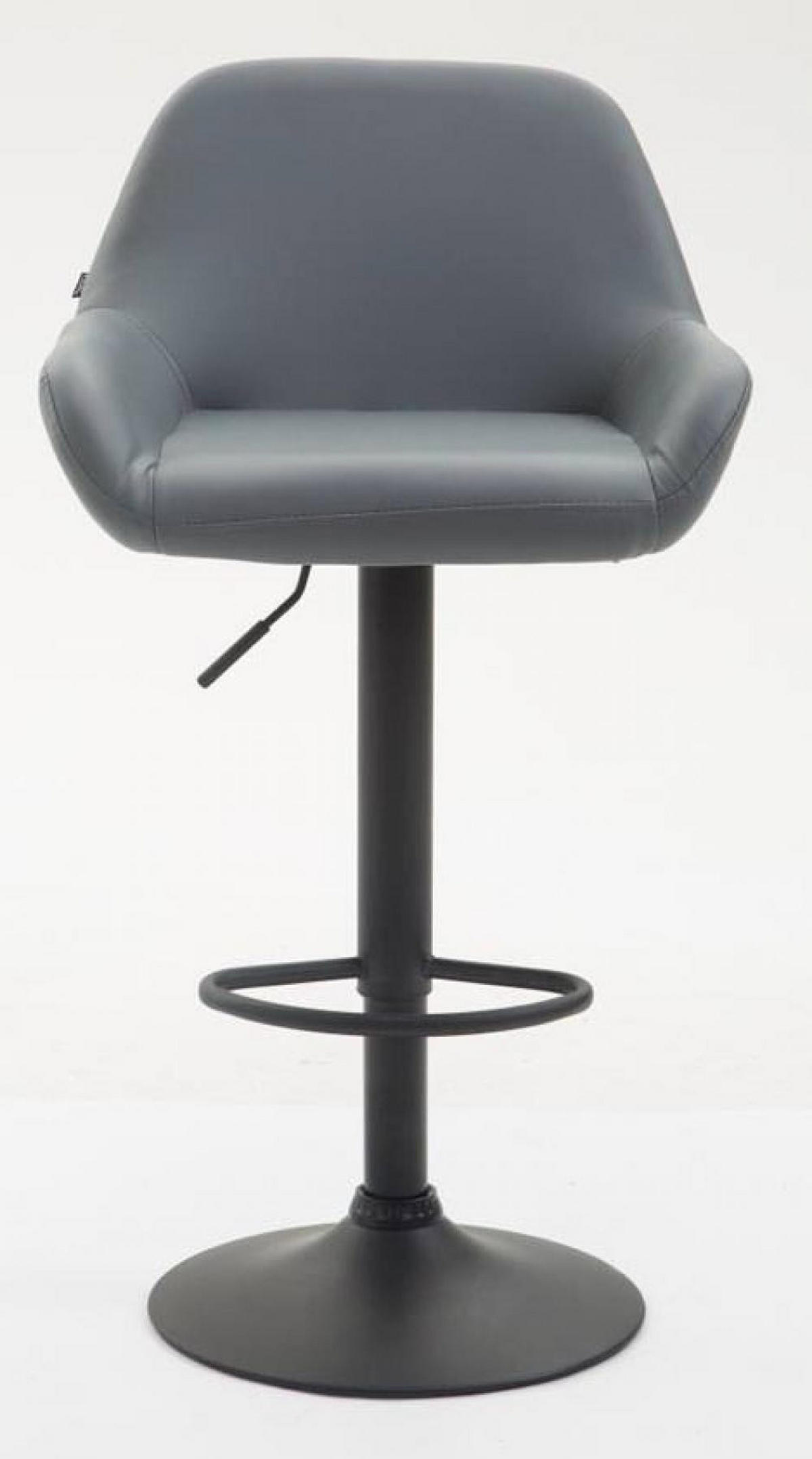 BARHOCKER 2er Set Lederlook grau - Schwarz/Grau, Textil/Metall (51/89/52cm) - CLP