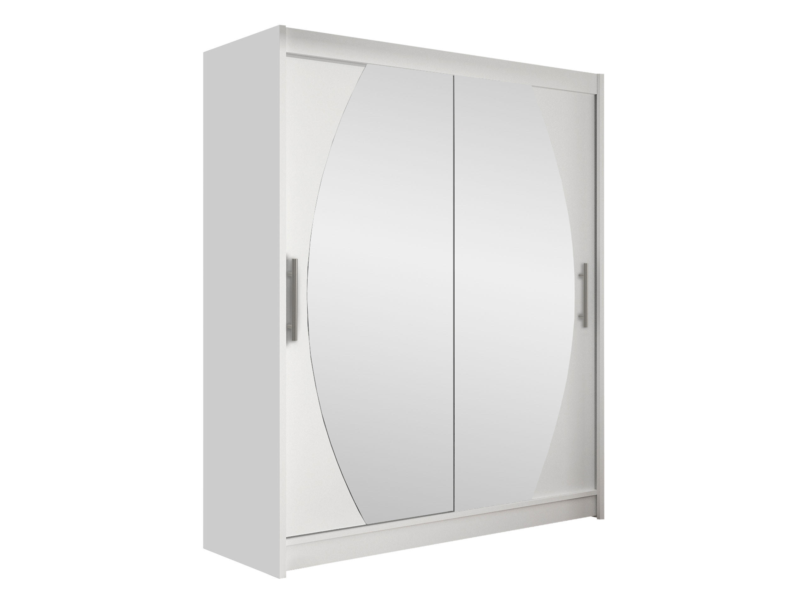 SCHWEBETÜRENSCHRANK Westa VIII - Silberfarben/Weiß, Holzwerkstoff/Metall (150/200/58cm) - MIRJAN24