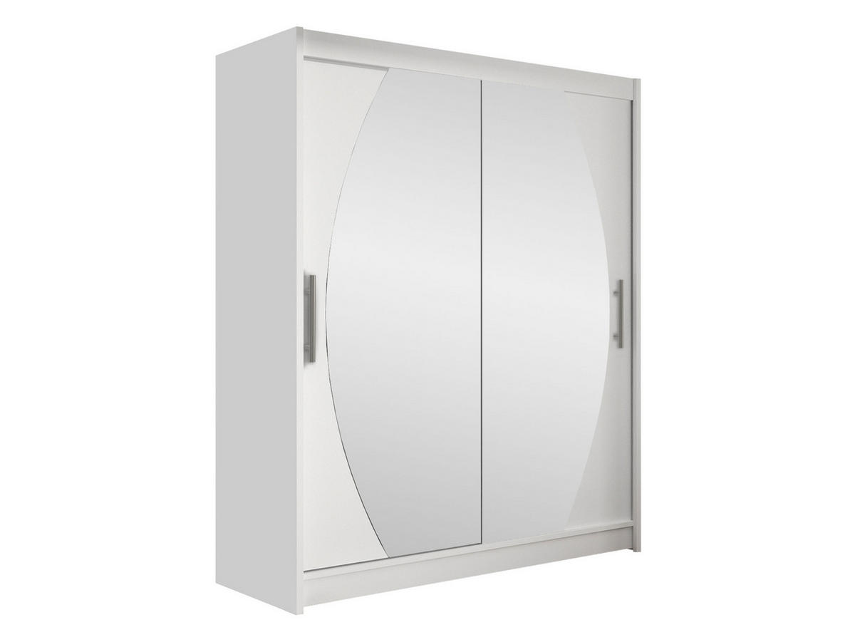 SCHWEBETÜRENSCHRANK Westa VIII - Silberfarben/Weiß, Holzwerkstoff/Metall (150/200/58cm) - MIRJAN24
