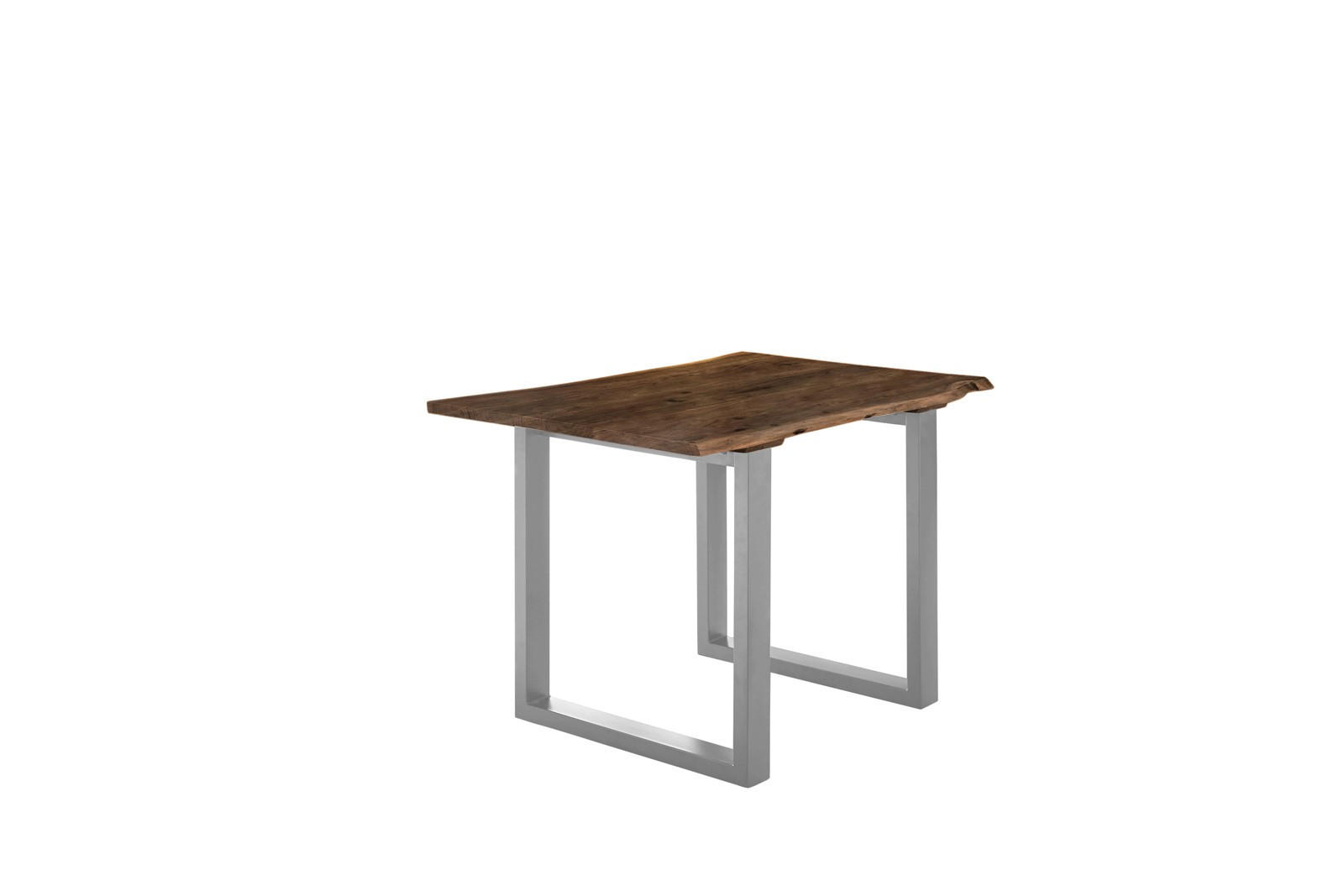 ESSTISCH LUBIN - Silberfarben/Braun, Holz/Metall (80/120/77cm) - SAM