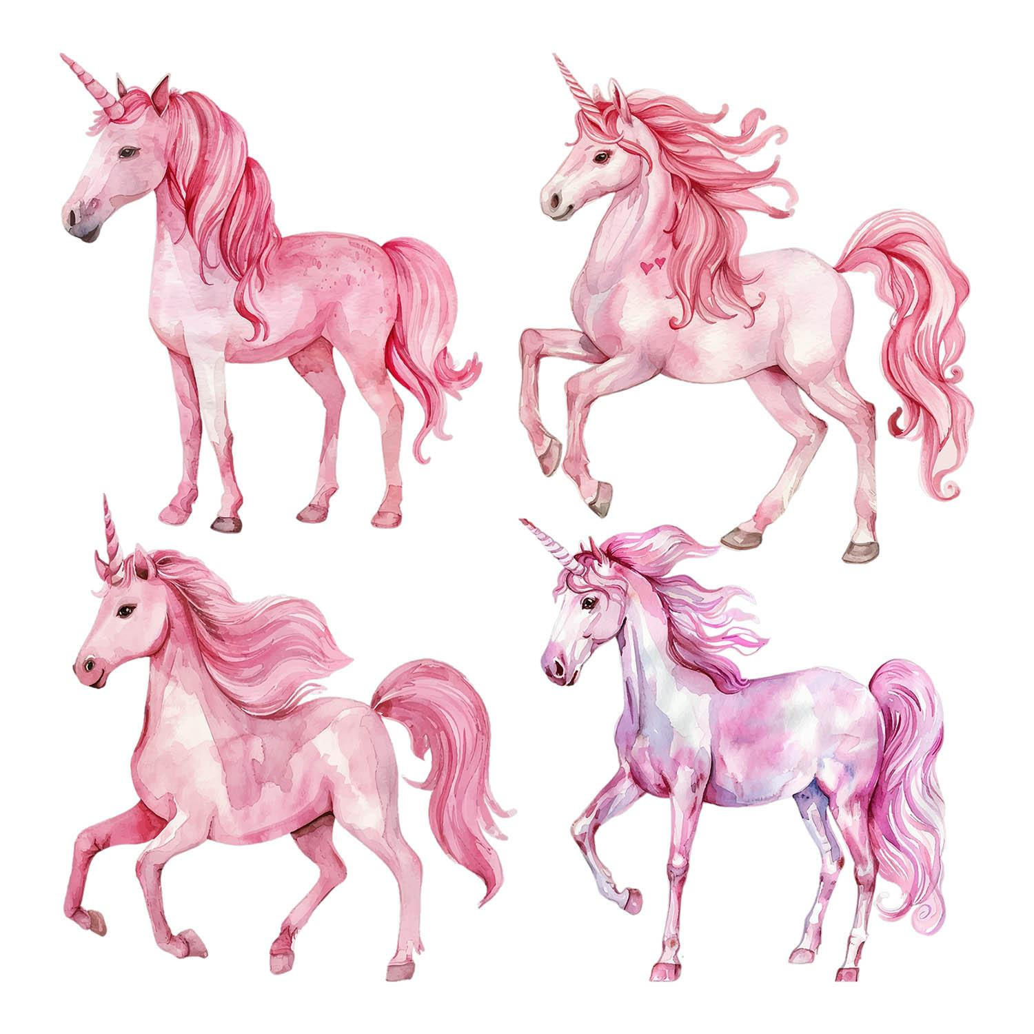 WANDAUFKLEBER 130x189cm - Einhornpferde - Multicolor, Kunststoff (130/189/0.1cm) - Wallfluent