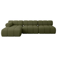 ECKSOFA modulares Sofa Razon-L2 - 285x160x70 cm Grün Bouclé - Grün, Holzwerkstoff/Textil (285/160cm) - ALTDECOR
