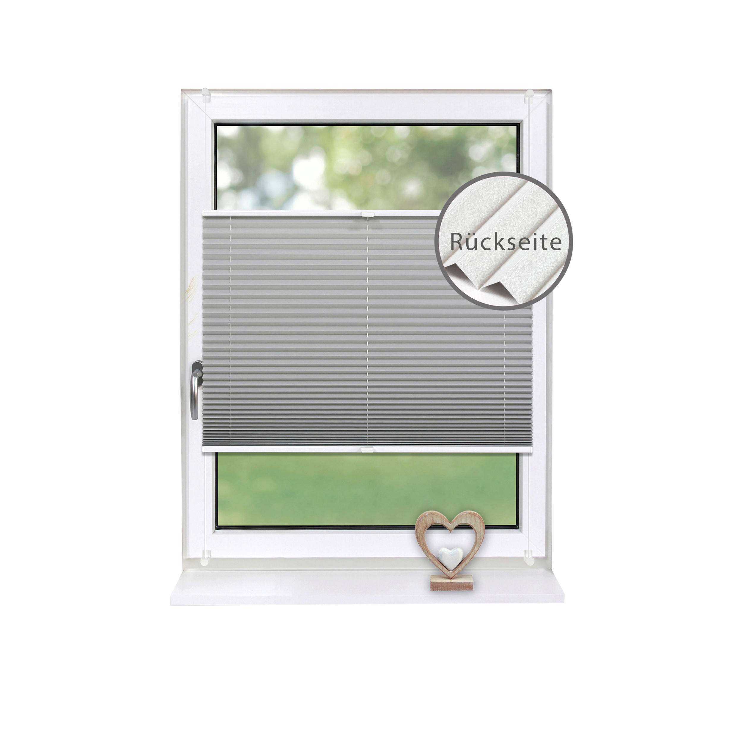 PLISSEE Thermo Basic 65 x 150cm Klemmfix ohne Bohren - Grau, Textil (65/150/150cm) - Deco-Raum