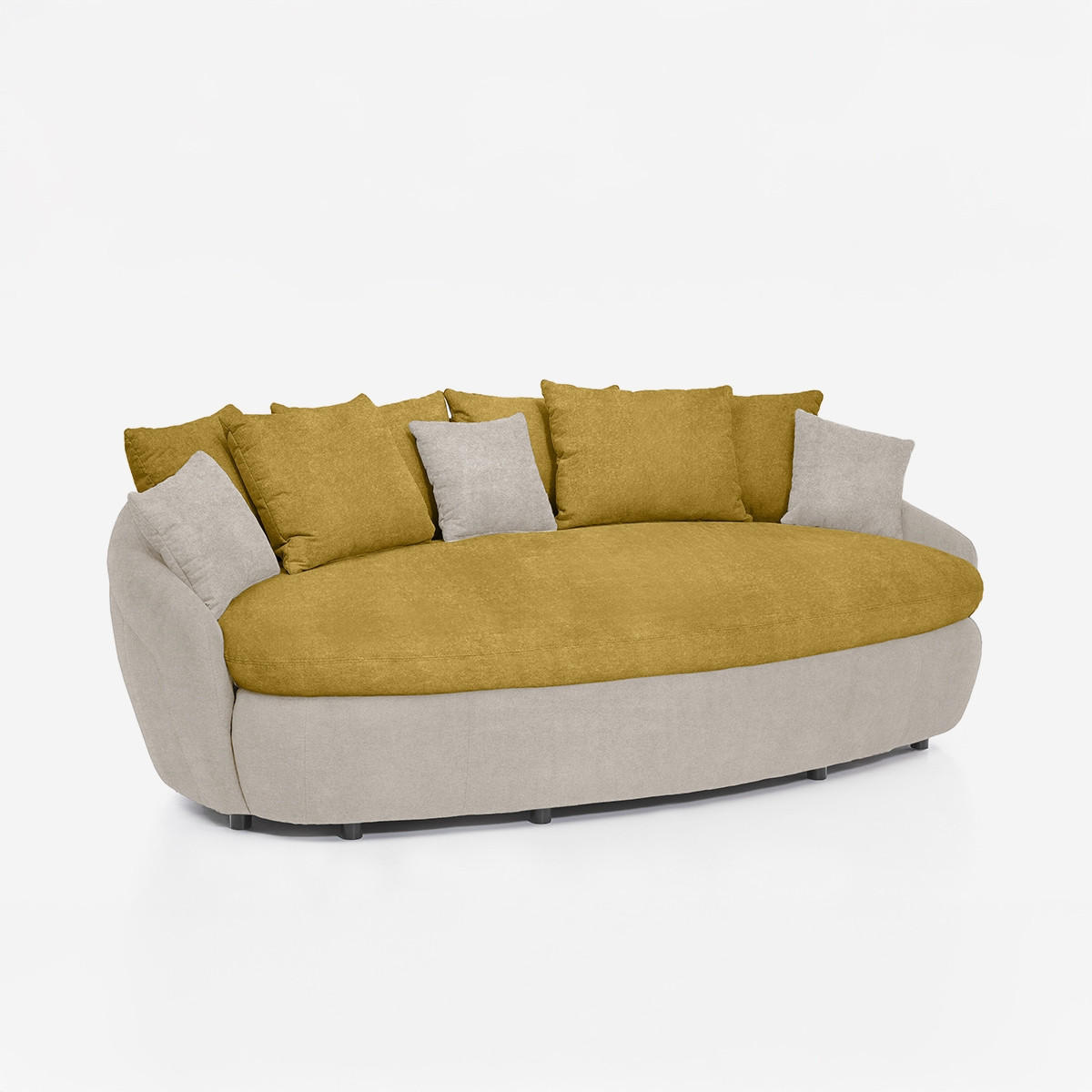 3-SITZER Zermatt - Gelb - Gelb, Textil (238/80/140cm) - Pasmara