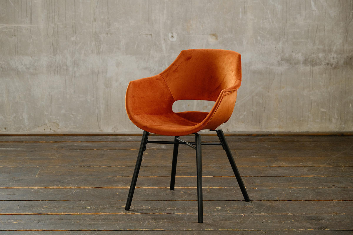 STUHL ZAJA Braun Velvet - Dunkelbraun/Braun, Textil (57/82/59cm) - KAWOLA
