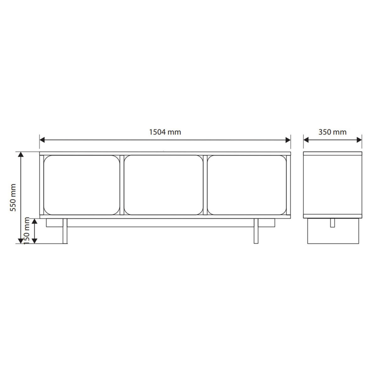 TV-LOWBOARD Wuwu Greige 150 cm - Taupe, Holzwerkstoff (150.4/55/35cm) - Selsey