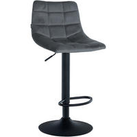 BARHOCKER James Samt schwarz dunkelgrau - Dunkelgrau/Schwarz, Textil/Metall (43/108.5/46.5cm) - TPFLiving