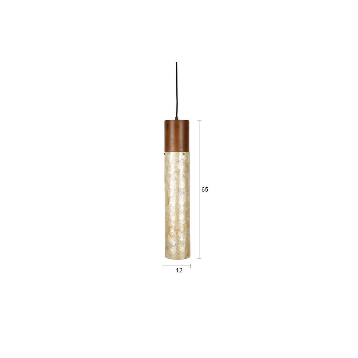 PENDELLEUCHTE Beam - Beige, Holz (65/12/65cm) - Dutchbone