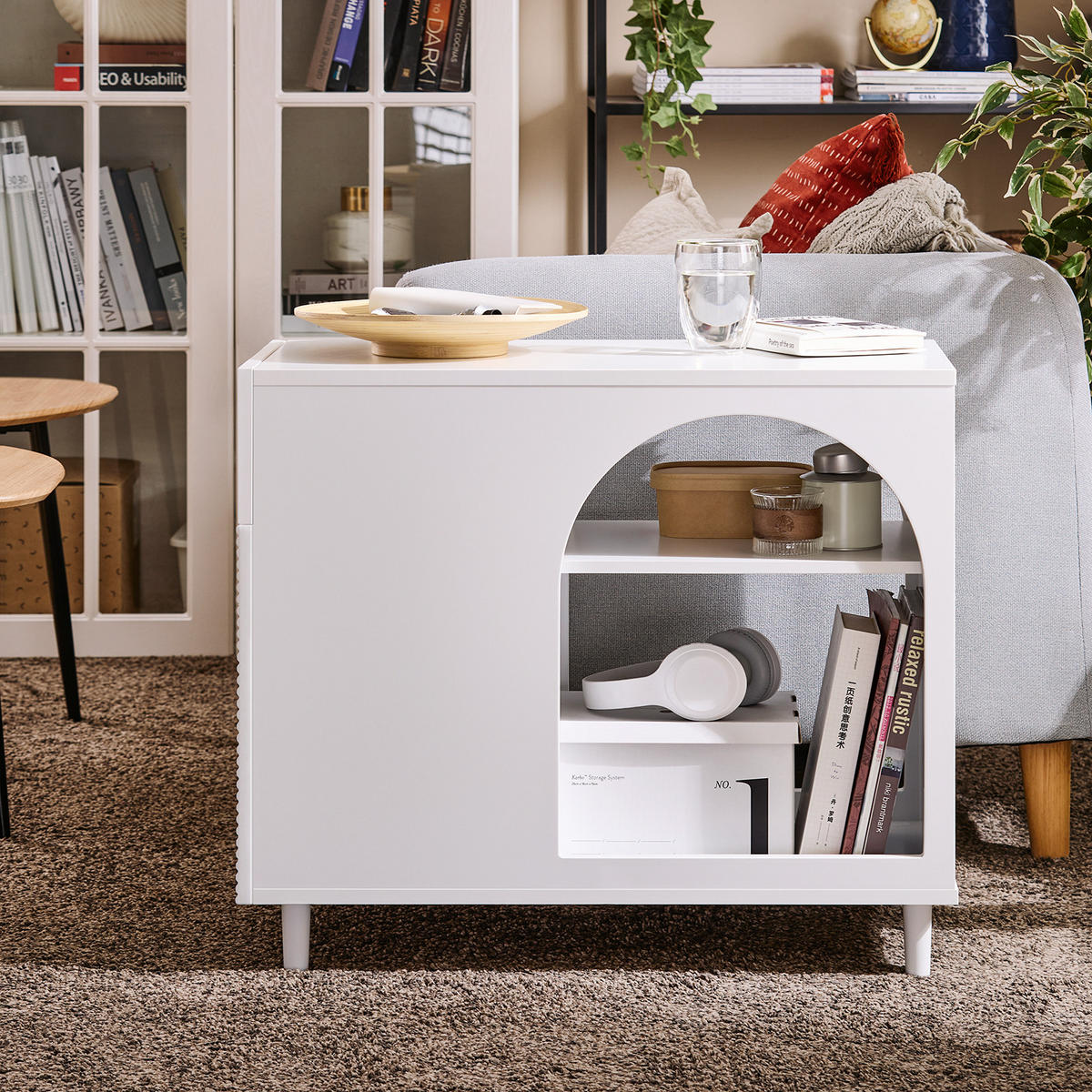 DRUCKERTISCH Weiß - Weiß, Holzwerkstoff (70/35/60cm) - SoBuy