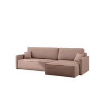 SCHLAFSOFA Carlos, Ecksofa L-Form mit schlaffunktion und bettkasten Stoff Poso Rosa Rechts - Rosa, Holz (250/83/142cm) - Kaiser Möbel