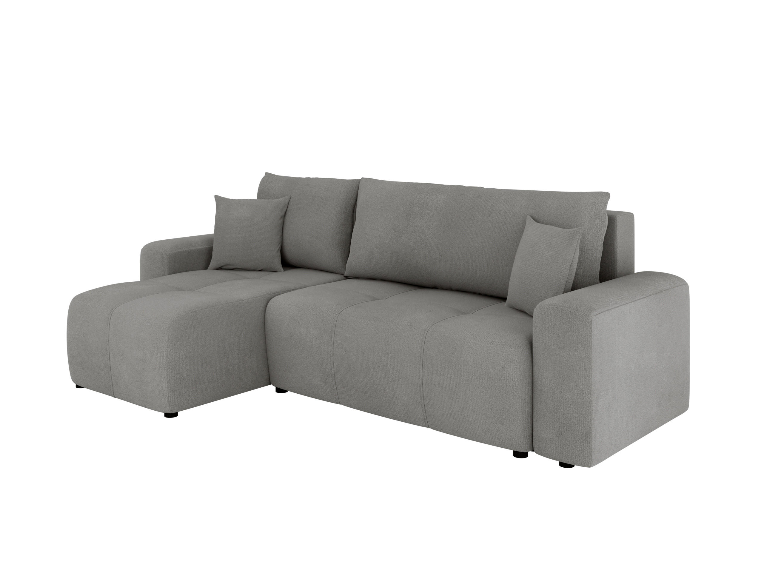 ECKSOFA Nolani mit Schlaffunktion & Bettkasten – Modern & Bequem - Grau, Kunststoff (248/145cm) - Panda Möbel