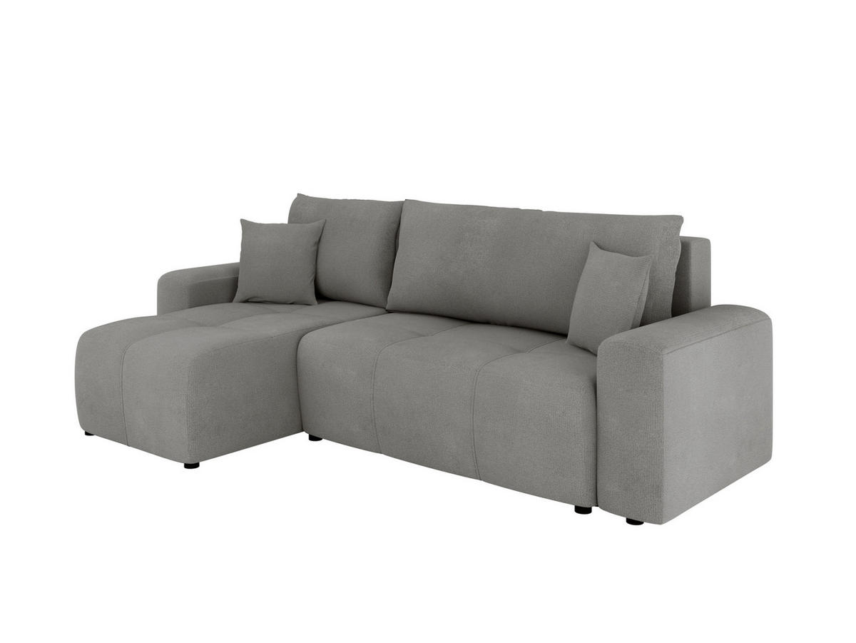 ECKSOFA Nolani mit Schlaffunktion & Bettkasten – Modern & Bequem - Grau, Kunststoff (248/145cm) - Panda Möbel