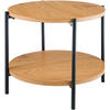 COUCHTISCH rund 50 cm Holz Natura - Eukalyptusholzfarben/Schwarz, Holz/Metall (50/50/40cm) - CLP