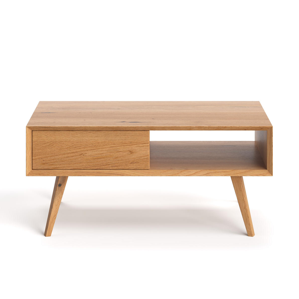 COUCHTISCH Quatro aus massivem Eichenholz 120 cm - Eichefarben/Braun, Holz (120/60/45cm) - Danzz