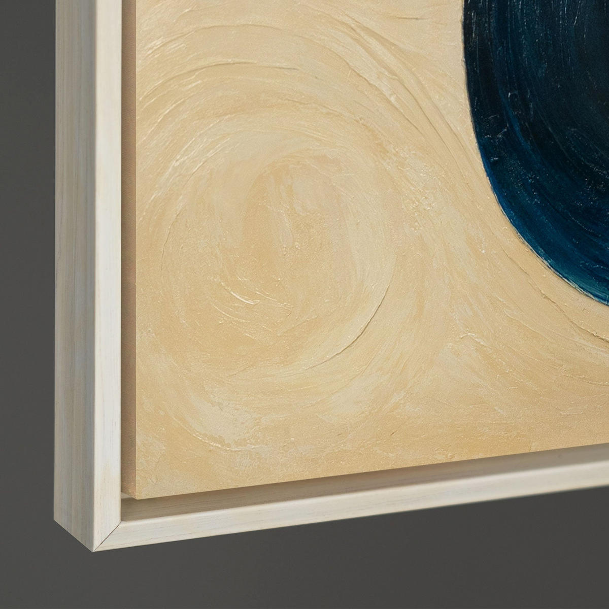 GEMÄLDE Schnitt durch den Horizont Schattenfugenrahmen Beige 120x80 cm - Beige, Holz (120/80cm) - YS-art gallery