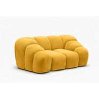 SESSEL modular, Veloursstoff Bluvel, Golden, CROISSANT - Goldfarben, Holz (168/72/115cm) - Kaiser Möbel