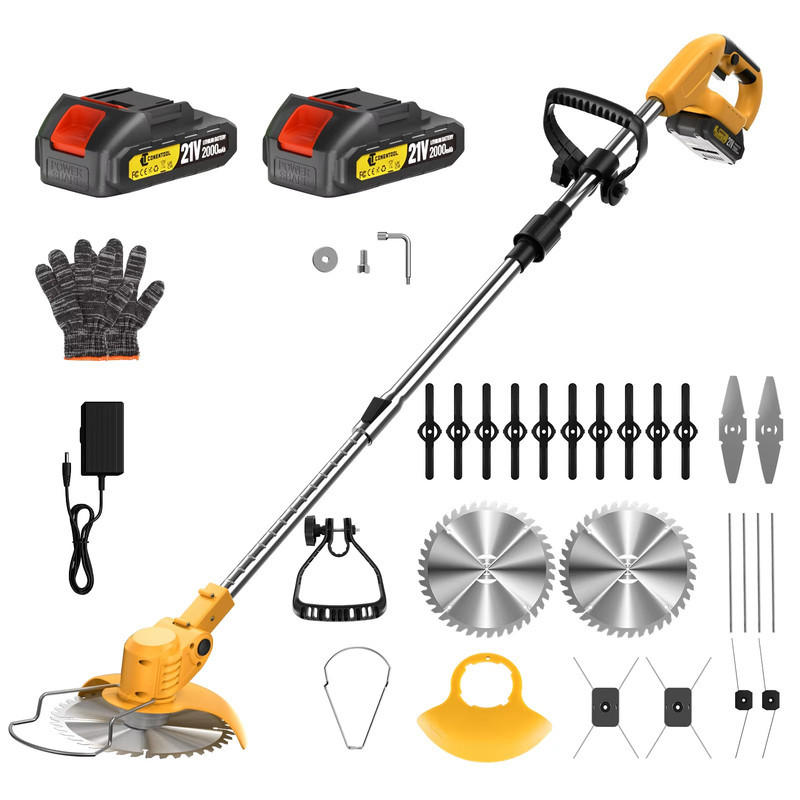 RASENTRIMMER 21V Akku, gelb - Gelb, Metall (15/135cm) - CLTYQ